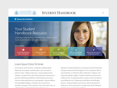 Student Handbook college handbook responsive ui ux website