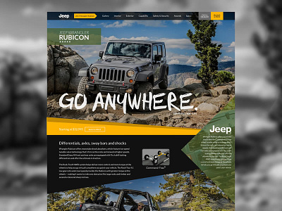 Jeep Rubicon design promotional responsive ui ux website