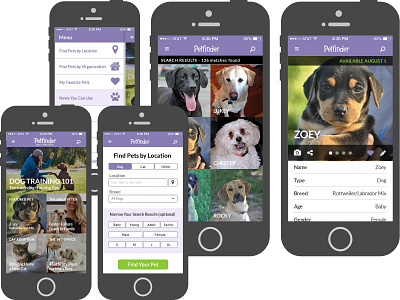 Petfinder App Redesign app petfinder redesign ui ux