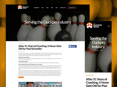 The Duckpin News redesign bootstrap bowling css duckpins html mobile responsive website