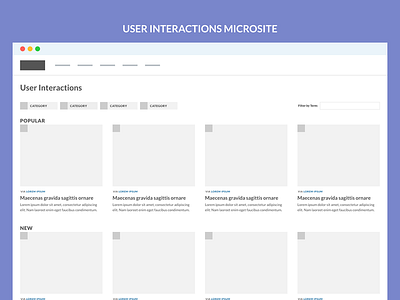 User Interactions Microsite