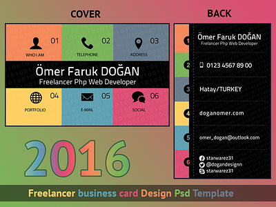 Freelancer Business Card business card developer php web