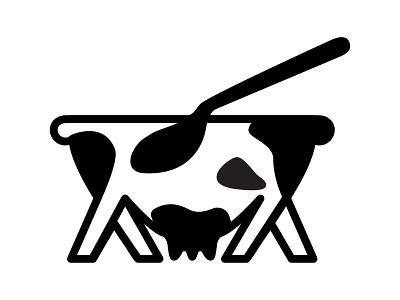 The AM breakfast cow icon logo udders