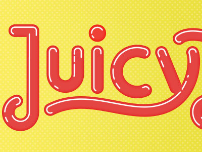 Juicy bubble dimensional eighties hand lettered juicy lettering logo seventies type