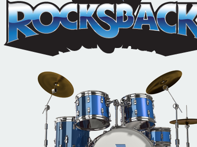 Shiny type blue drums lettering logo lubalin rock