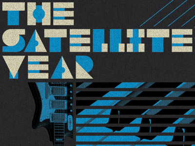 "The Satellite Year" blue note branding custom type guitar icon logo match kerosene match and kerosene piano two tone typography
