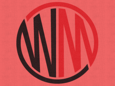 WM ambigram branding custom type emblem logo wm