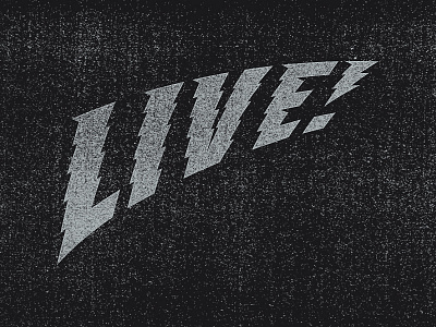 Live! bolt electric lettering lightning live voltage watts