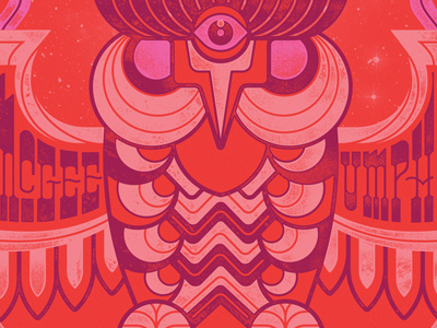 Umphrees Mcgee Poster analogous belle isle detroit masonic op art owl psychedelic screen print stoner tribal