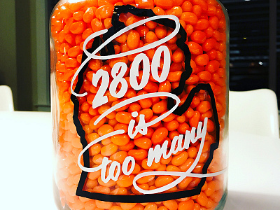 NKFA Painted Jar detroit hand painted jar jellybeans lettering michigan sign painting