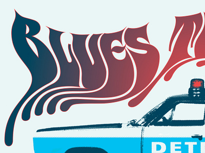Blues 60s 70s gig poster lettering psychedelic