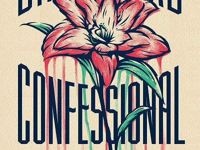 Dashboard Confessional detroit flower gig poster lettering lily screen print watercolor