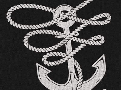 Anchor anchor apparel band black and white lettering logo match kerosene nautical ocean one color pirates rope sea ship shirt string tied