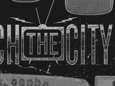 The City 50s fun grunge lettering logo match kerosene one color retro type weathered