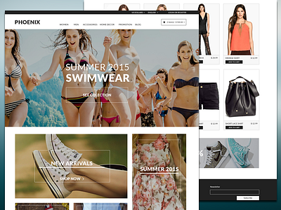 Phoenix clothes e commerce ecomerce fashion online shop onlineshopping shopping ui webdesign website