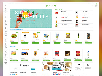 Food Ecommerce ecommerce food full width green grocery online store supermarket website