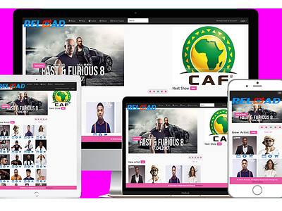 Reload Web App celebrity live stream product design real time responsive shopping tv ui video web app web ui website