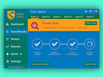 Daily Ui 050 dashboard interface scan scanner scanning security ui ux virus vulnerability warning