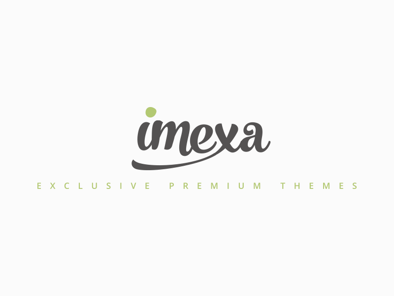 Logo concept Imexa blue detail green imexa logo red sans serif typography