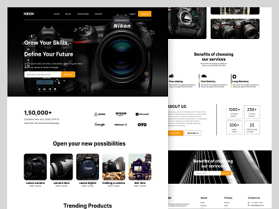 Camera Website | Landing page camera design landing page photography ui user interface ux web page website