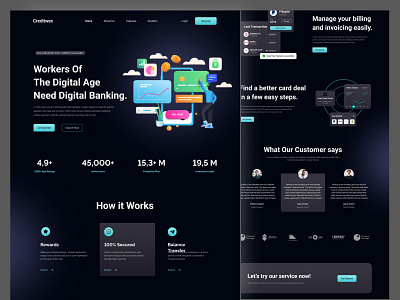 Digital banking website | Landing page design illustration interface landing page maxfluid ui ux website