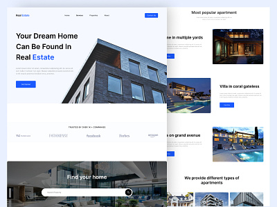 Real estate landing page design interface landing page maxfluid real estate ui ux web design website