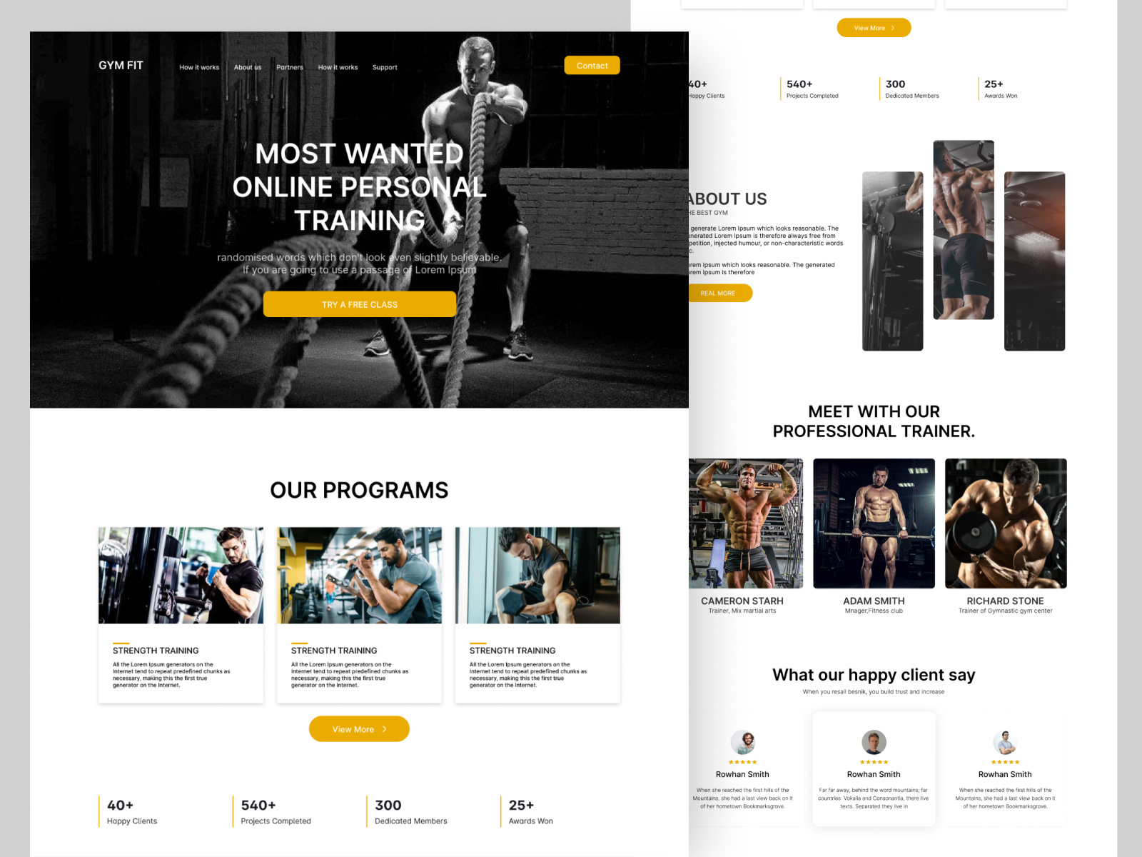 Fitness website | Landing page. by Ikram hossain on Dribbble