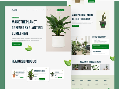 Plants website landing page