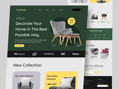 Furniture website landing page