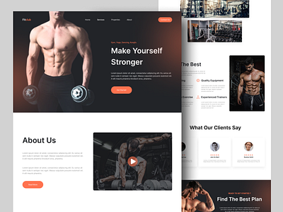 Fitness website landing page fitness gym landing page physical exercise ui ux web design website