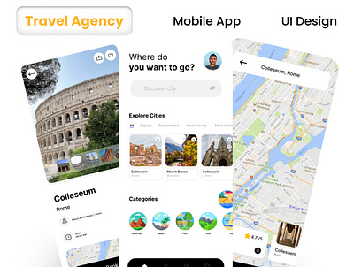 Travel Agency Mobile App UI Design app app design appdesign branding design illustration landing page landing page design logo mobile app mobile app design ui ui design ui ux ui ux design ux ux design