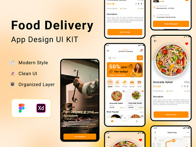 Food Delivery App Design UI kit