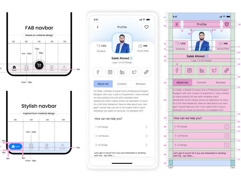 Profile page or navbar design by Salek Ahmed on Dribbble