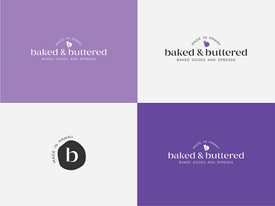 Baked & Buttered baked goods bakery branding clean design elegant friendly hawaii idenity identity identity design layout logo logotype modern purple serif sophisticated typography vector
