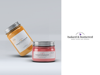 Baked & Buttered Jar Labels branding butter design hawaii identity label label design layout logo logotype mason jar modern organic package design shapes typography