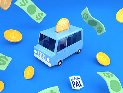 Payday 3d art 3d illustration 3d rendering bills brand design car cinema 4d coin dollar graphic money toy