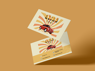 Business cards business card design graphic design illustration retro style