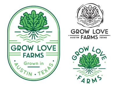 Grow Love Farms branding farm identity logo type