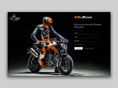 Sign up for Daily UI #001 appdesign bike dailyui dailyui 001 design landingpage motorsport rider signup page sport sportbike ui ux website