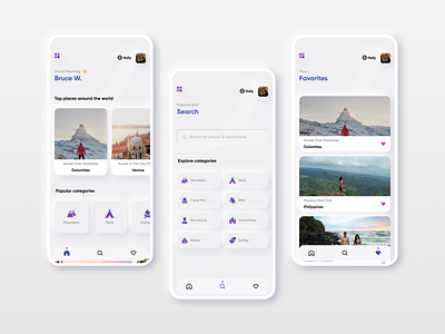 Travel App Concept With A Bit Of Neumorphism