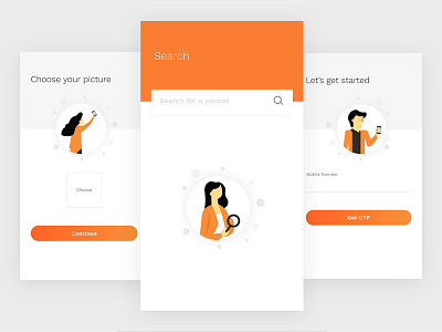 On-boarding Screens android app app design design illustration ui ux