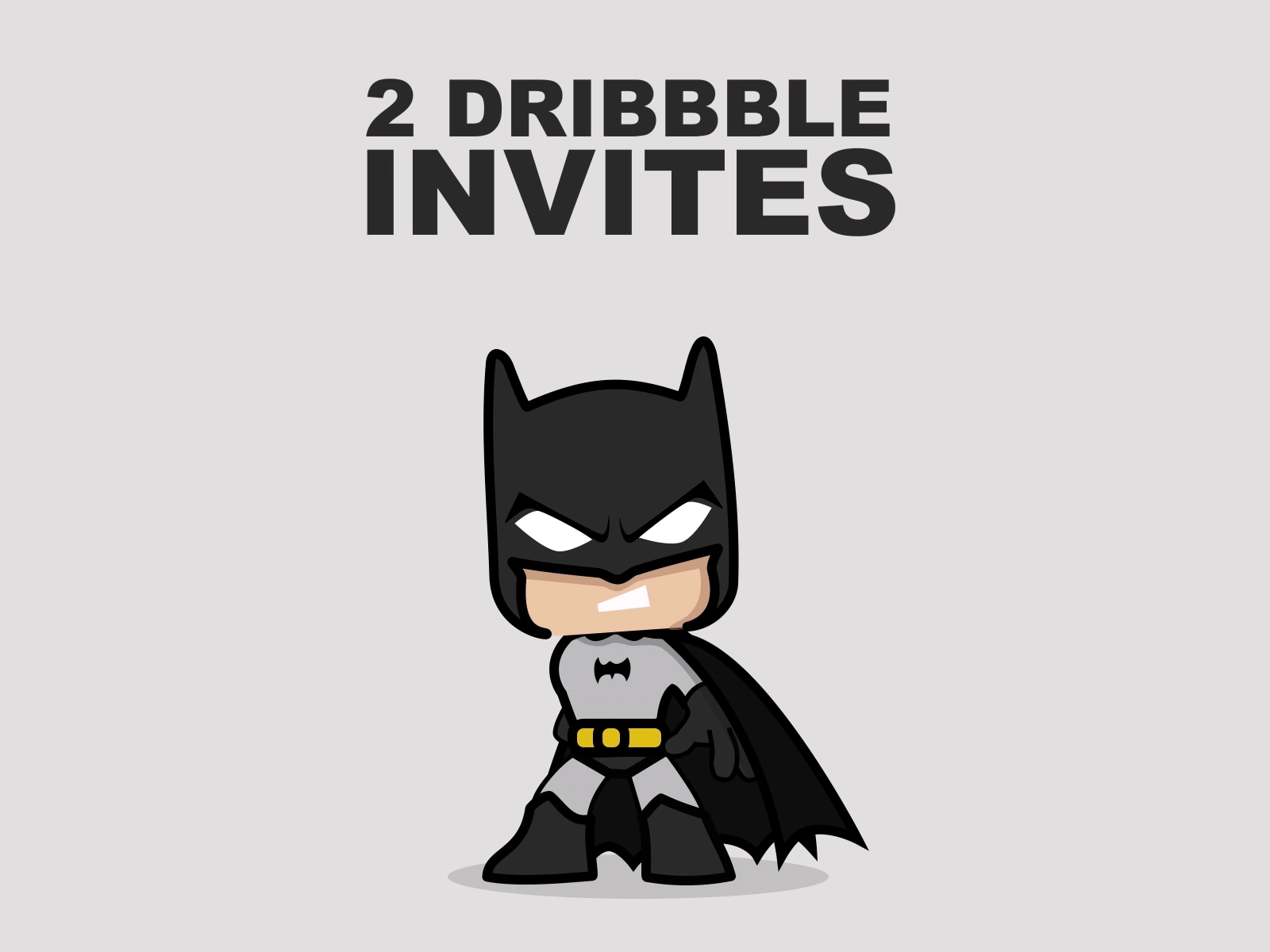 2 DRIBBBLE INVITES aftereffects albania animation batman character cute dribbble dribbble invite gif illustration invites motion