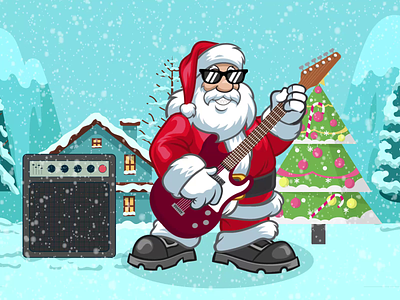 Merry Christmas! 2danimation albania animation christmas fun gif guitare motion rocknroll santa snow