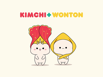 Kimchi & Wonton 2d 2d animation after effect animation cartoon character couple cute gif illustration motion motion graphics running simple animation