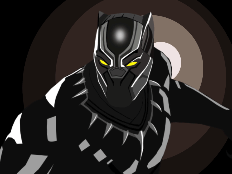 Black Panther animation avengers black character design fanart heroes illustration marvel motion panther