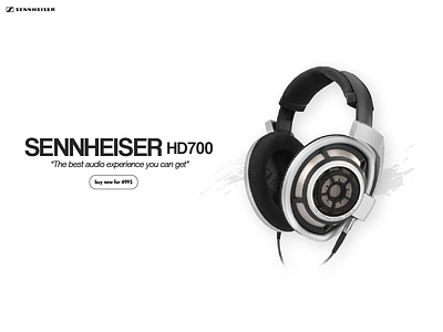 Sennheiser HD700 Landing Page brand design headphones landing minimal training ui white
