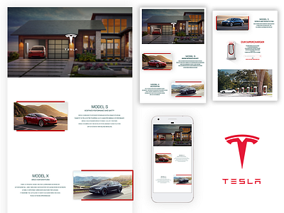 Tesla Motors Landing Page design innovation landing material mockup tesla