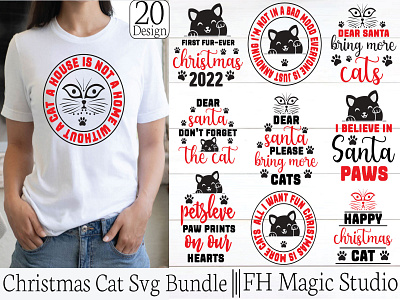 Christmas Cat Svg Bundle breast cancer christmas print christmas shirt svg design funny halloween svg quotes graphic design halloween stickers files illustration t shirt design