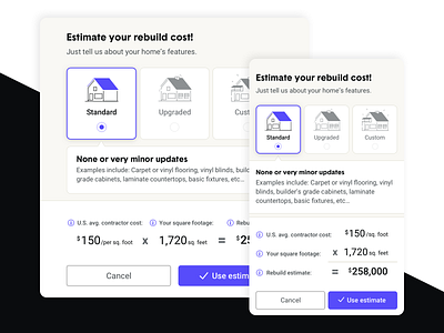 Rebuild cost estimator