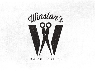 Winston's Barbershop barber black cut hair scissors shop shot solid two white